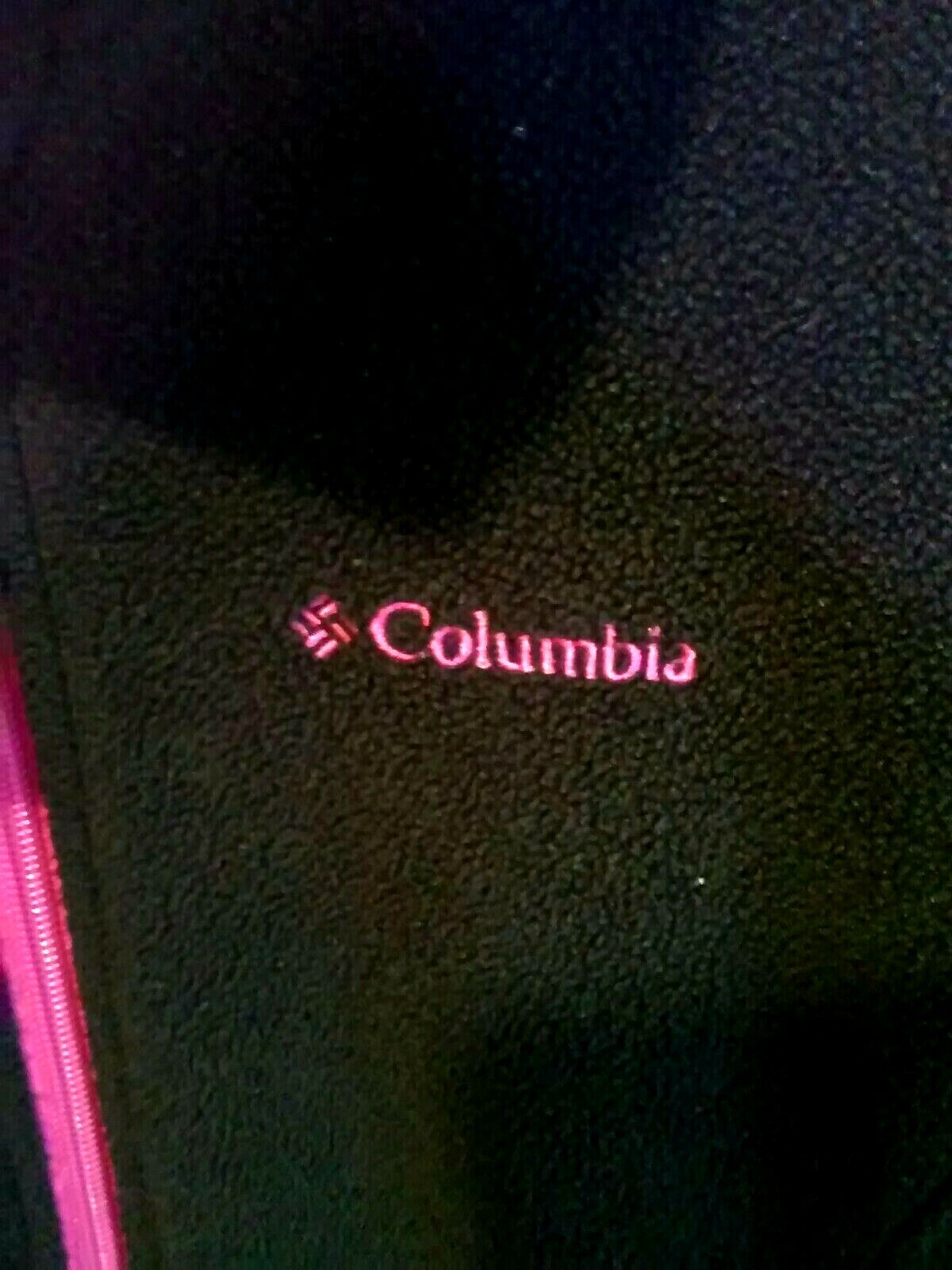 Columbia Youth Kids Girls Size Med (10/12) Black Fleece Zip Up Jacket