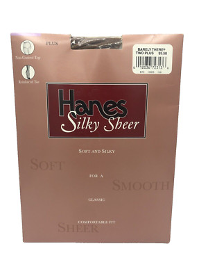 Hanes Silky Sheer Barely There Size Two Plus Non-Control Top Reinforced Toe NOS