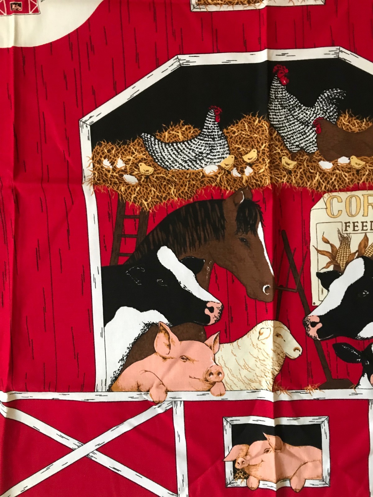 Heart of the Country Barn Apron Farm Fabric Sewing Panel by Fabric Traditions