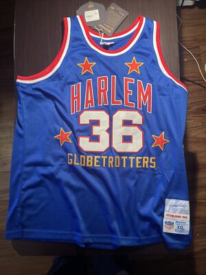 HARLEM GLOBETROTTERS MEADOWLARK LEMON #36 RINGS & CRWNS SEWN JERSEY XX-LARGE NWT