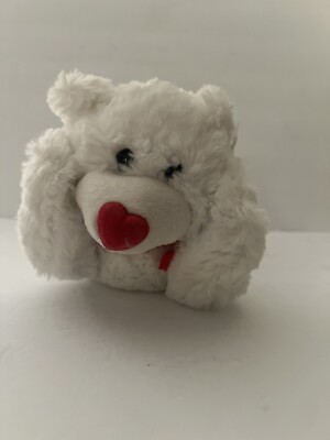 New Emrad Creations White Bear With Hearts Valentine's Day Plush SZ Med