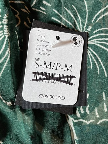 Pre-owned Free People Anna Sui X  Upcycled Kaftan Kimono Size S/m Made In Usa $708 In Teal Multi