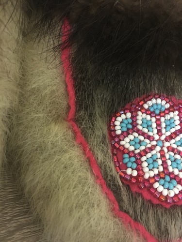 Vintage Handmade Beaded Fur Eskimo Moccasins USA Women's 10-10.5