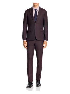 

PAUL SMITH Мужские бордовые брюки без защипов с узором на плоской подошве, талия 32, Burgundy, 1457A