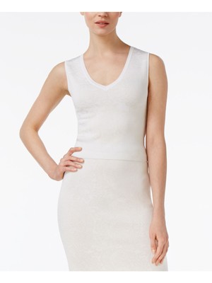 

RACHEL ROY Женский белый укороченный топ без рукавов с V-образным вырезом Размер