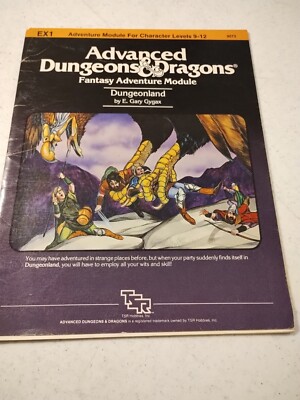 Dungeonland EX1 9072 Maps Attached TSR AD&D Gary Gygax, 1983