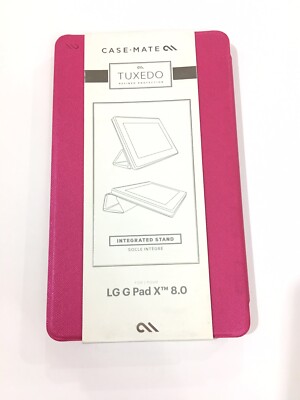 OEM Case-Mate Tuxedo Stand Folio Pink for LG G Pad X 8.0 Tablet Msrp $45 New