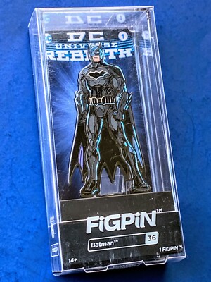 FigPin DC Universe REBIRTH BATMAN #36, Unopened 3'' Metal/Enamel Pin RETIRED NIP!