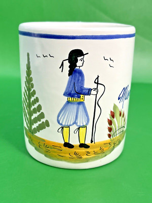 Quimper Faience Henriot Breton Man Mug France INSCRIBED ''MANAGERS MEETING 96...''