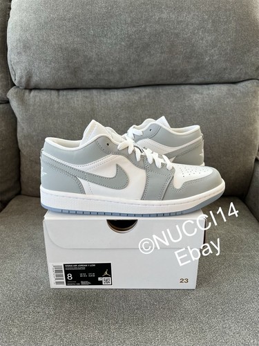 Nike Air Jordan 1 Low Wolf Grey Aluminum Size 8 Womens with Nike Air Jordan 1 Low Wolf Grey Aluminum Size 8 Womens with