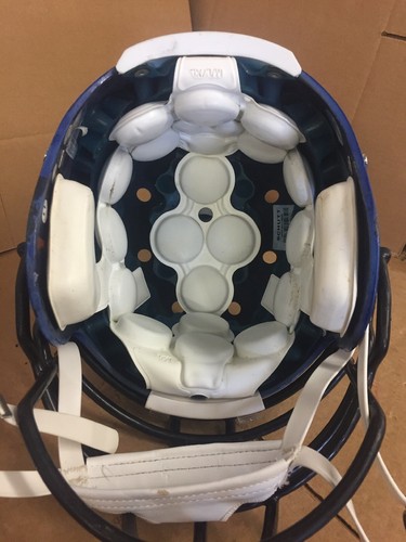 USED AIR XP ADULT FOOTBALL HELMET - MEDIUM - METALLIC BLUE W/ GOLD FLAKE