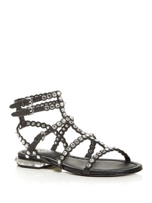 

Женские сандалии-гладиаторы ASH Black Gem Jewel Heel Sasha со скульптурным каблуком Кожаные сандалии-гладиаторы, Черный, 422061