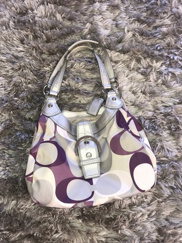 バッグ COACH Soho Signature Satchel Bag Purple Coach Soho Signature Logo-Jacquard Bag 🪻💜🦄 Purchased