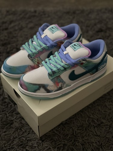 【Nike x Futura】Laboratories SB Dunk Low OG QS White and GT Nike SB Dunk Low Futura Laboratories Bleached Aqua Men's