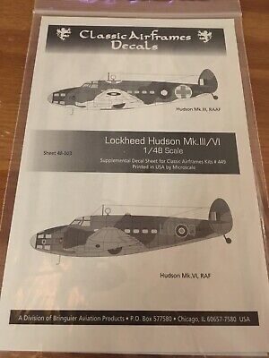 Classic Airframes Decals 48-003 1/48 Lockheed Hudson Mk.III/VI