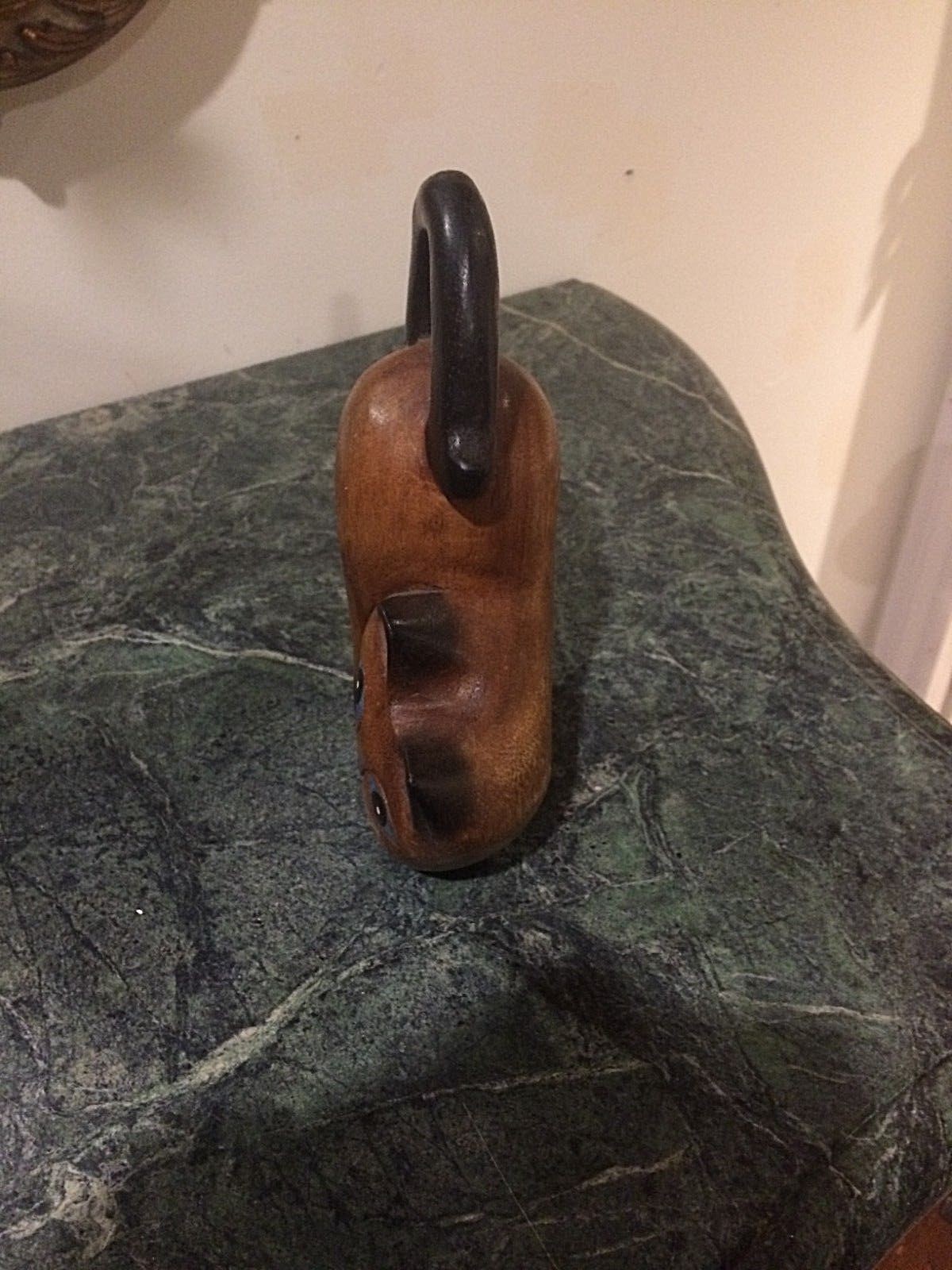 Hand Painted Carved Wood Folk Art Cat Figurine