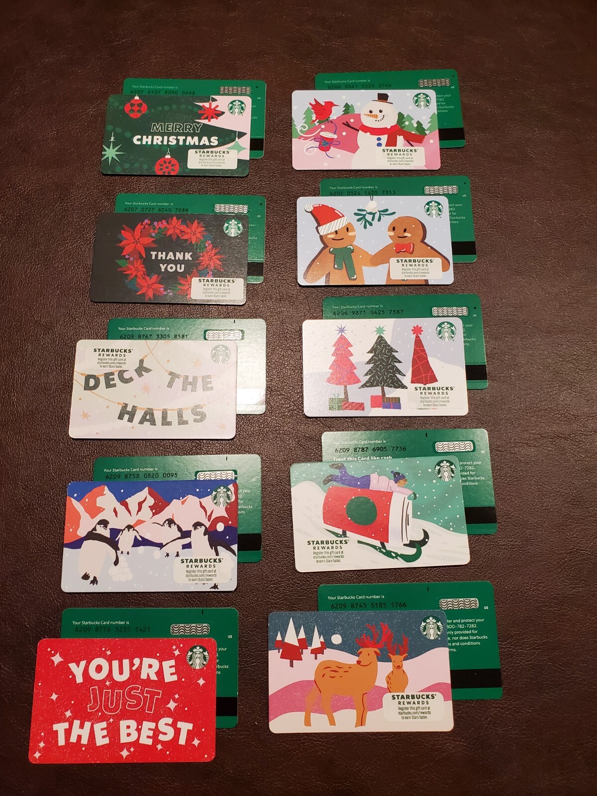 2022 Starbucks Christmas Holiday Gift Card full set of 10