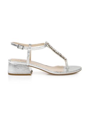 

BADGLEY MISCHKA Женские серебристые босоножки Dasha с круглым носком на блочном каблуке 9,5 м, Серебряный, JW4318