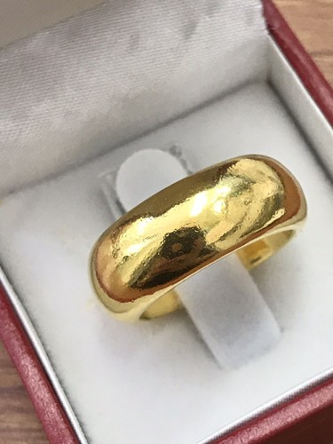 Pre-owned Luckyhhhjewelry 24k Solid Yellow Gold Custom Handmade Band Ring Any Size 5 -13 15 Grams