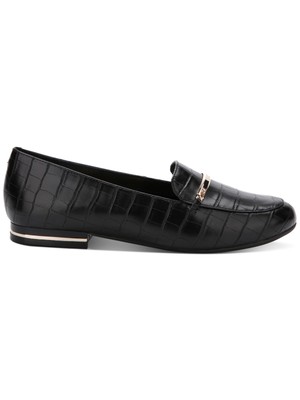 

KENNETH COLE Женские черные лоферы без шнуровки с круглым носком из крокодиловой кожи, размер 6,5 м, Черный, KLS0027EB