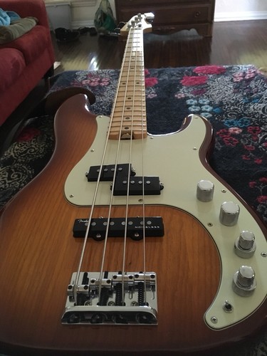2016 Burst Fender American Precision Bass Elite 4 String Please Read Description