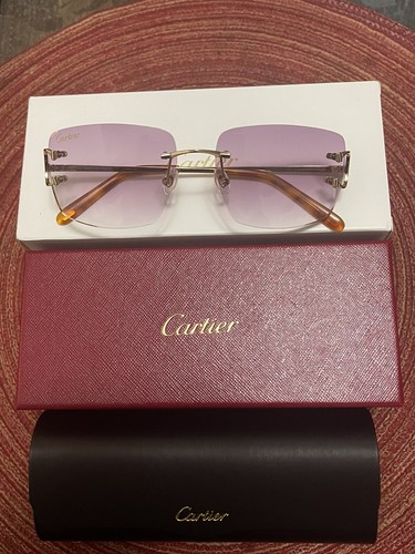 cartier rimless vintage sunglasses 