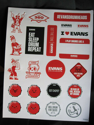 Evans Drumheads Sticker Sheet  EVSS002