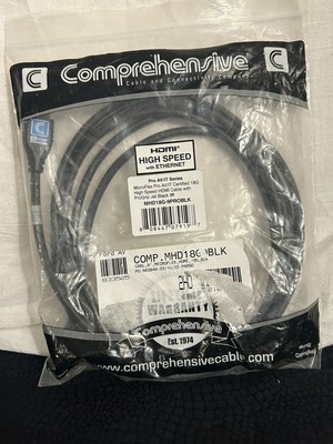 Comprehensive Cable MHD18G-6PROBLK 6ft 4K HDMI Microflex Pro AV/IT Certif 18GB