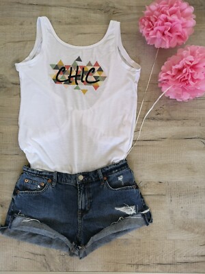 Ladies embroidered vest top t-shirt open back twist backless summer top UNIQUE