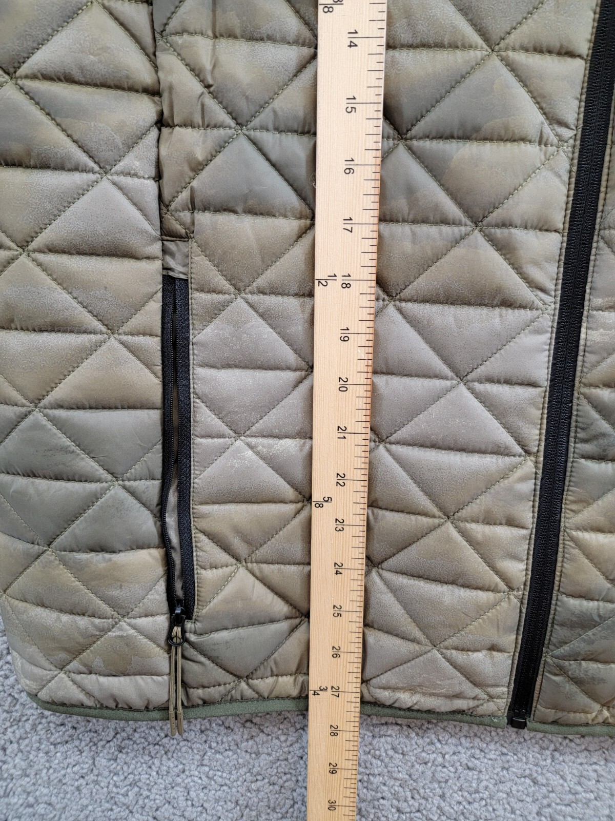 Bass Outdoor Delta Diamond Quilted Packable Puffer Vest Men's XL Olive Combo - Picture 7 of 16