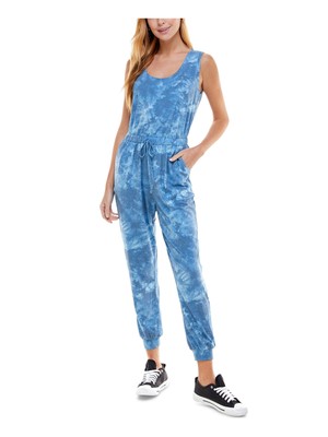 

KINGSTON GREY Женский синий комбинезон с завязками на спине и прямыми штанинами для юниоров