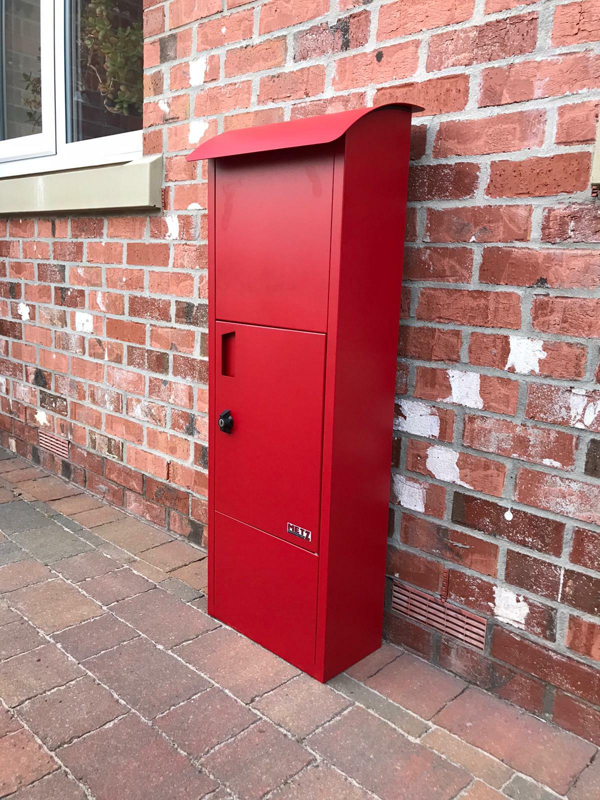 METZ Large Red Letter Box Post Box Mail Letterbox Top Drop tall PARCEL