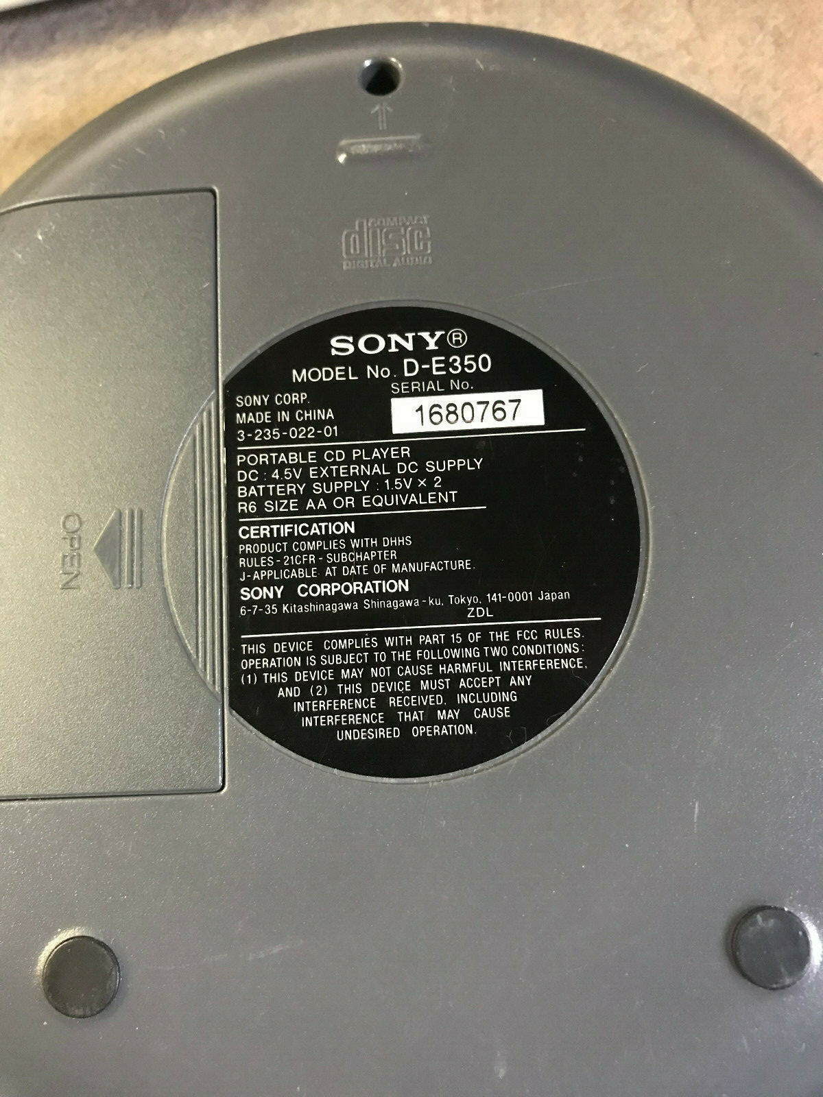 SONY D-E350 Blue WALKMAN Portable CD Player ESP Max DISCMAN CD-R/RW Tested WORKS