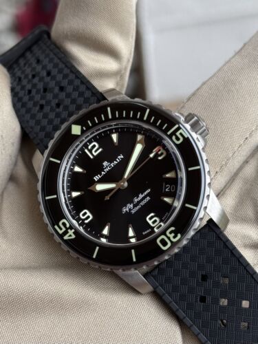 Blancpain Fifty Fathoms用ベルト Blancpain OEM Black PVD Stainless Steel 20MM Pin Buckle