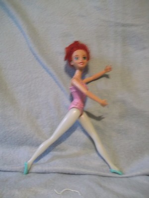Lot of 3 jointed dance posable Barbie dolls & one mattel mermaid doll -