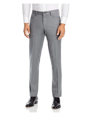 Дизайнерский бренд Mens Milano Grey Flat Front, Regular Fit Stretch Pants 32 Waist