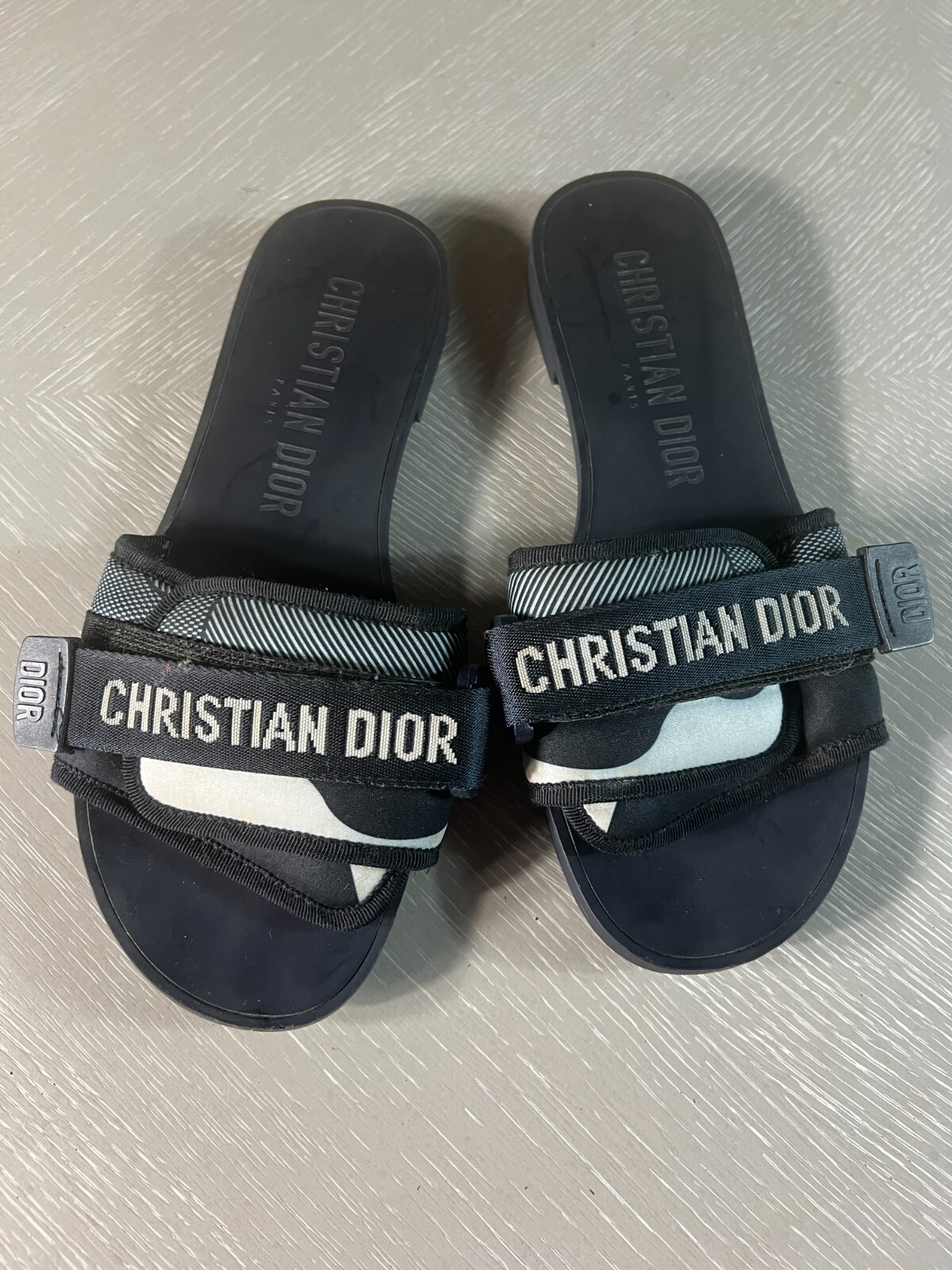 【3色展開】Dior Dioriviera Dio(r)evolutionミュール Dioriviera Dio(r)evolution Slide White and Denim Blue Toile