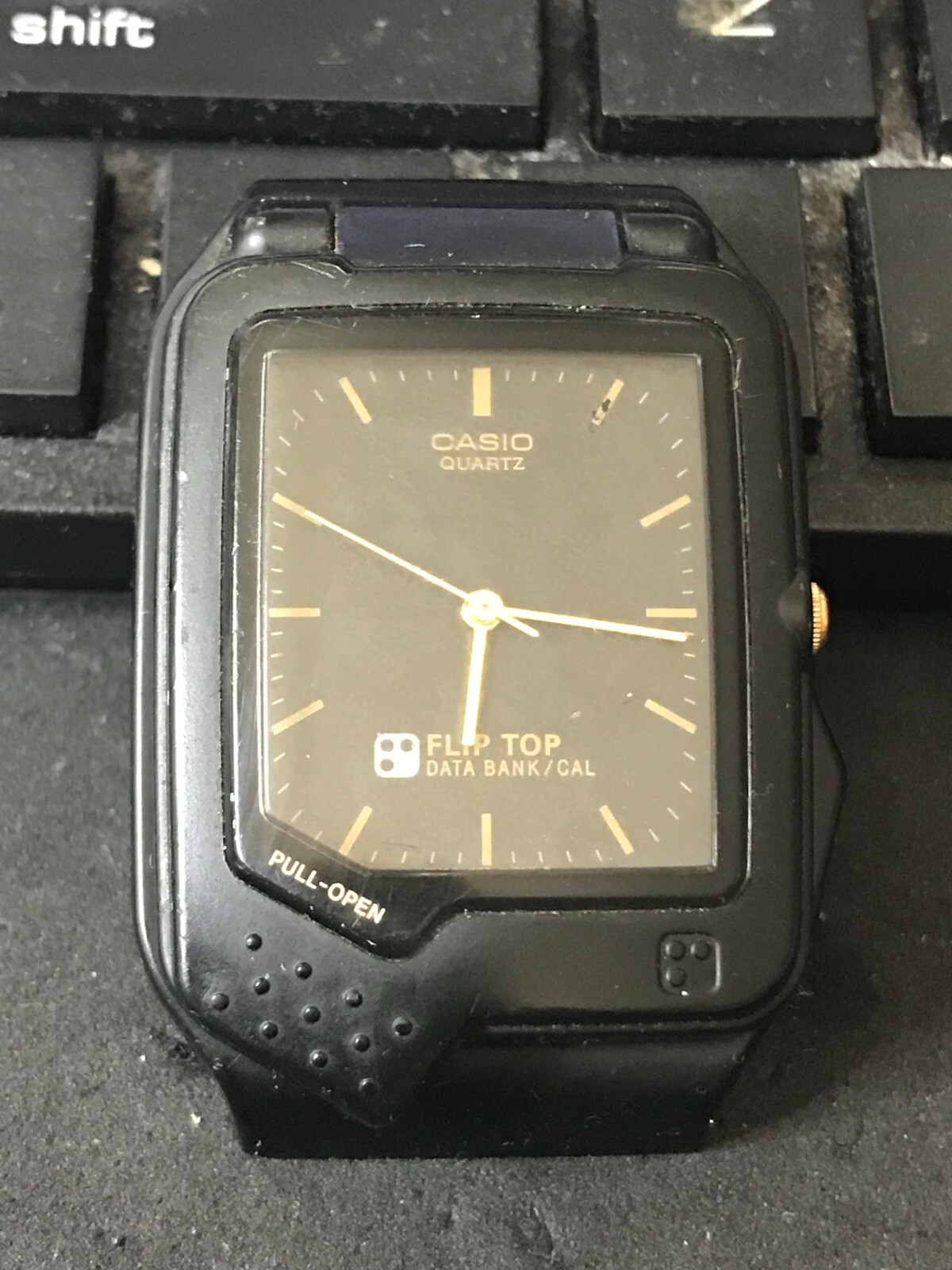 Casio FTP-30 Flip Top Black Dial Calculator Databank Men's