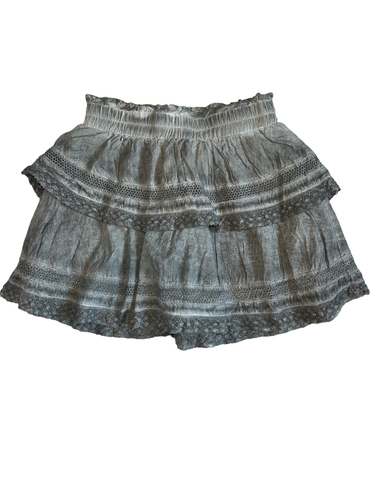 Katie J NYC tween girls gray stone wash crochet tiered