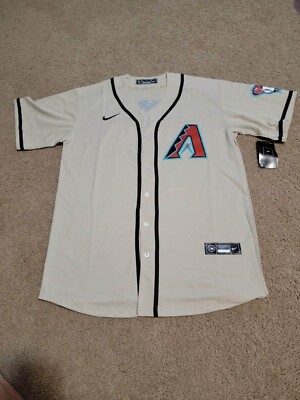 NWT Corbin Carroll Stitched Jersey Mens Small Arizona Diamondbacks Tan