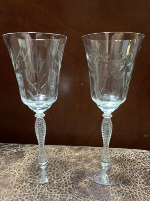 Large Black /& Clear Glasses France Wine Glasses Beautiful Barware Wine Glasses Long Stem Elegant Wine Glasses Vintage Drinkware Retro
