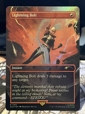 Lightning Bolt FOIL Borderless Marvel MTG Secret Lair (Storm) NM/M In Hand