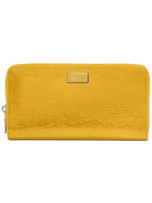 Женский кошелек DKNY из желтой искусственной кожи без бретелек на молнии