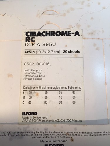 ILFORD Cibachrome A Pearl Paper 4x5 20 Pcs - Sealed + Bonus Opened Pack