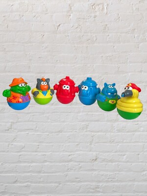 Hasbro Playskool Weebles Wobble Lot Of 6 Figures Fire Hose Hydrant Hippo Toys
