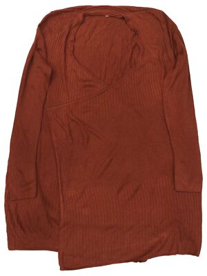 Evri Womens Lightweight Burnt Orange Ribbed Cardigan Sweater