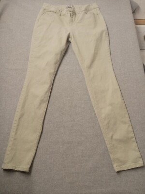 Indigo Rein Colorflex Pants Jean Womens Size 13 Khaki Slim Stretch Work Uniform