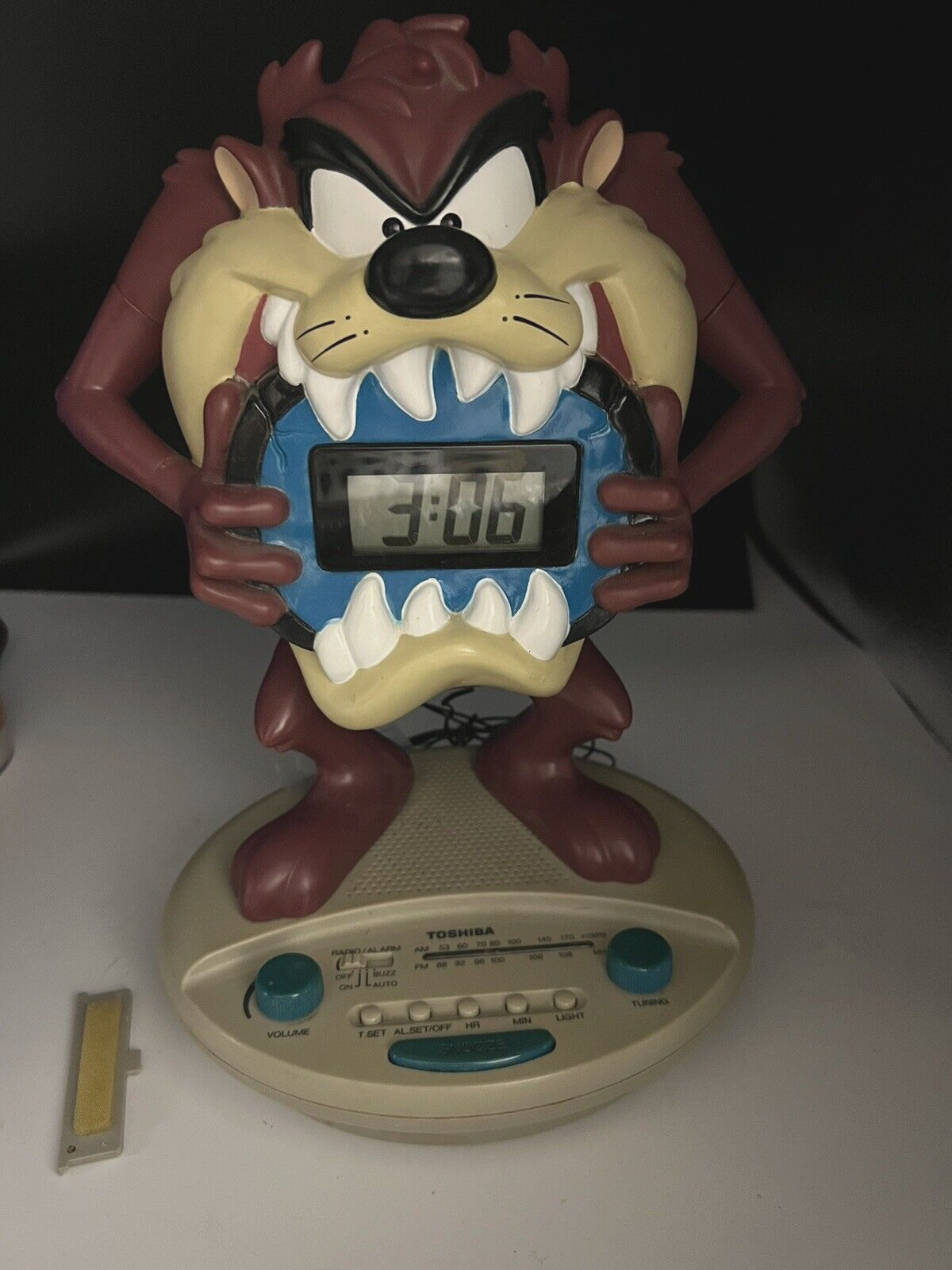 ✨【希少・レア】TOSHIBA タズマニアンデビル AM/FMクロックラジオ✨ Vintage Tazmanian Devil Looney Tunes Tronics Toshiba AM/FM