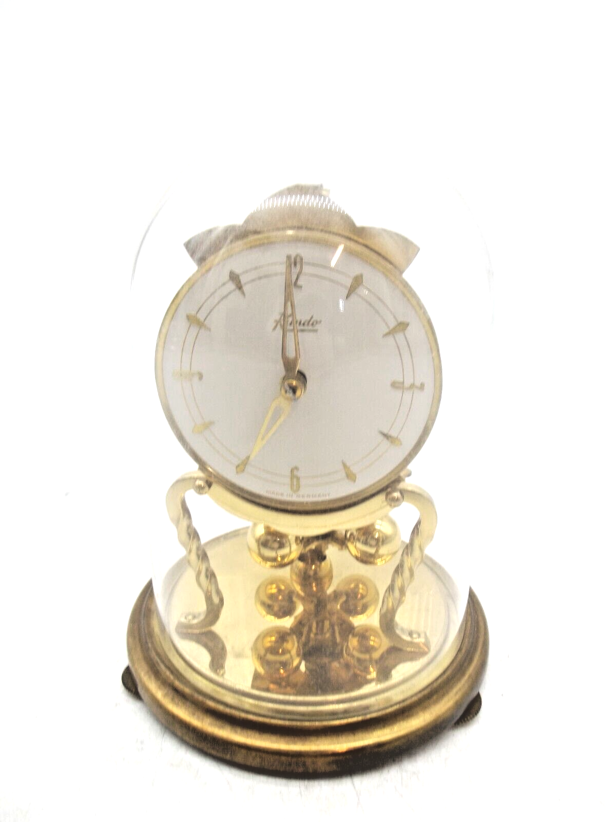 VINTAGE KUNDO CLOCK Rotating Pendulum Anniversary clock glass dome