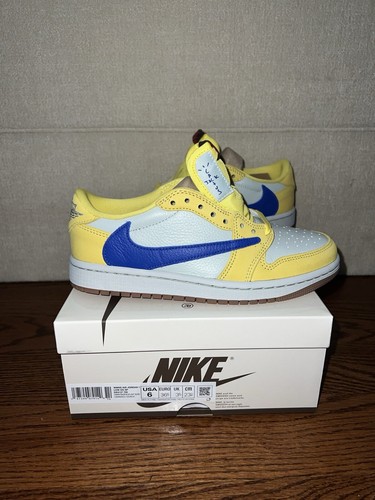 Pre-owned Jordan Travis Scott X Air  1 Retro Og Sp Low Canary Dz4137-700 Us Size 6w/4.5m✅ In Yellow